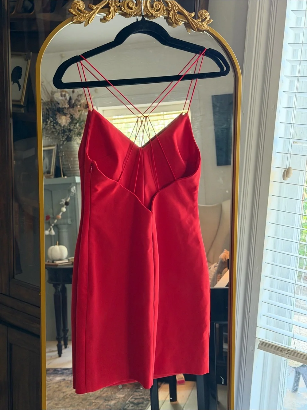 Likely Red Strappy V-Neck Mini Dress